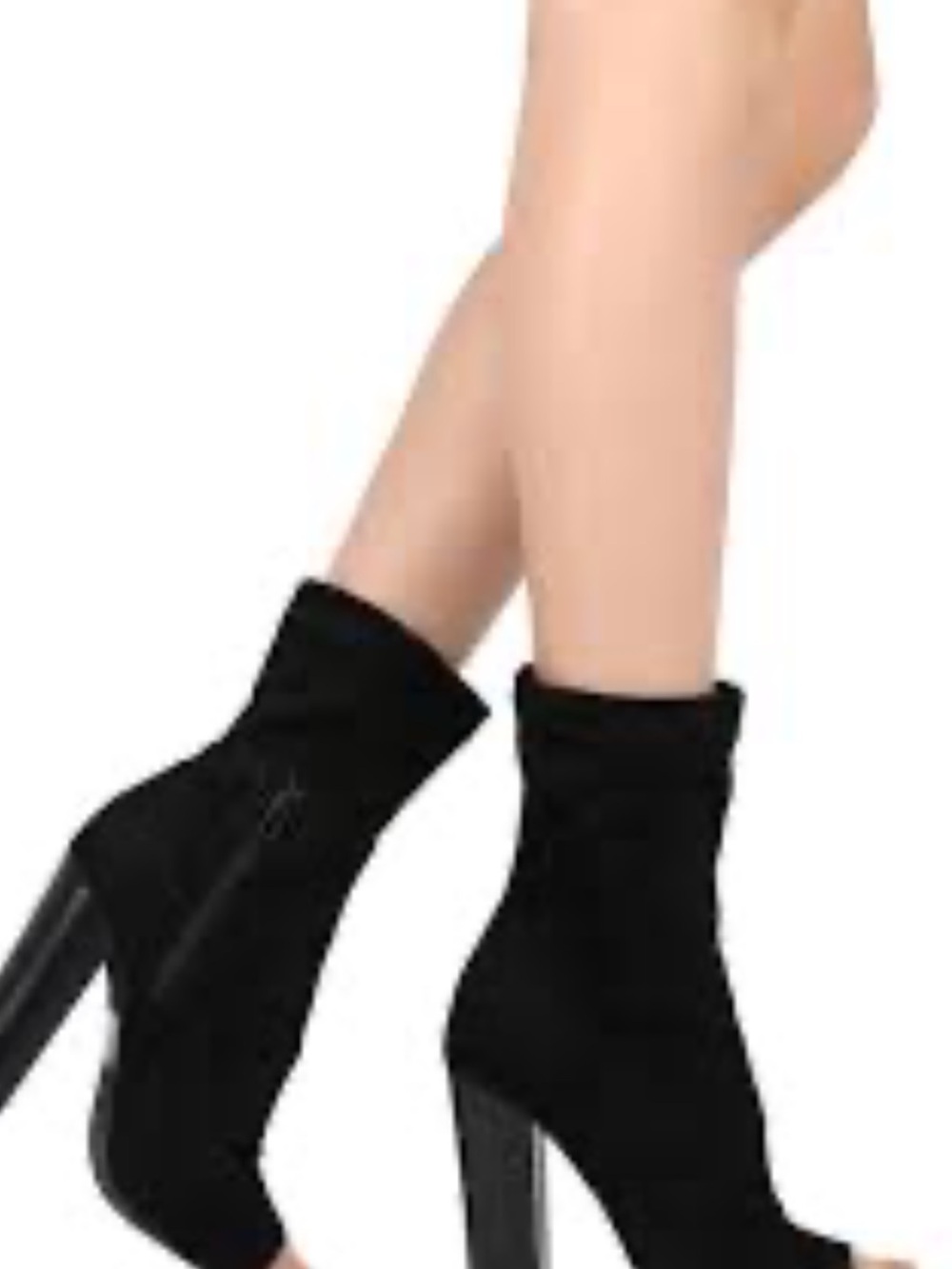 Black Liliana’s stretch Open-Toe Heeled Ankle Boots size 8.5